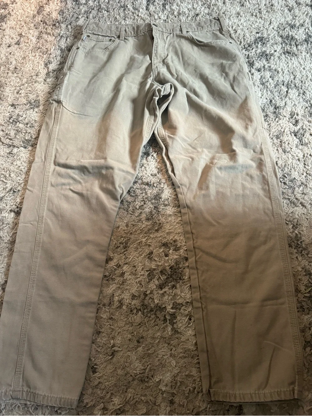 2 pairs of vintage Carhartt Men's Tan Work pants